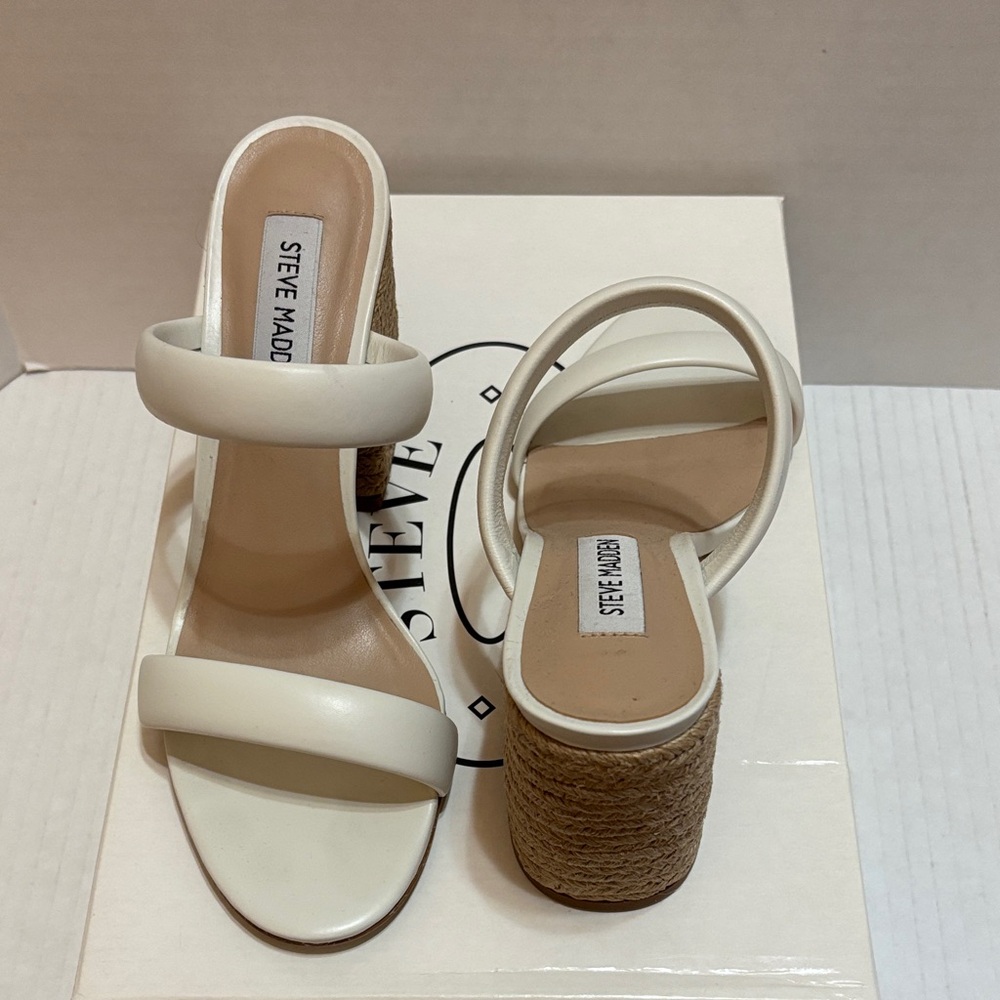 Steve Madden White Sandals New 6.5 Marcella